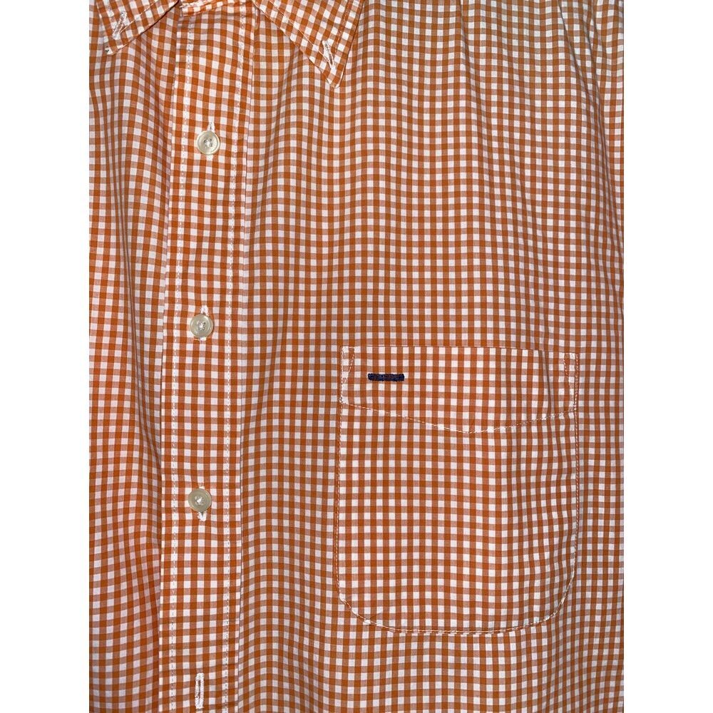 R&R Casuals Men's Button Up Checkered‎ Thick Cotton Shirt SIZE XL Orange - Picture 2 of 5